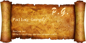 Pallay Gergő névjegykártya